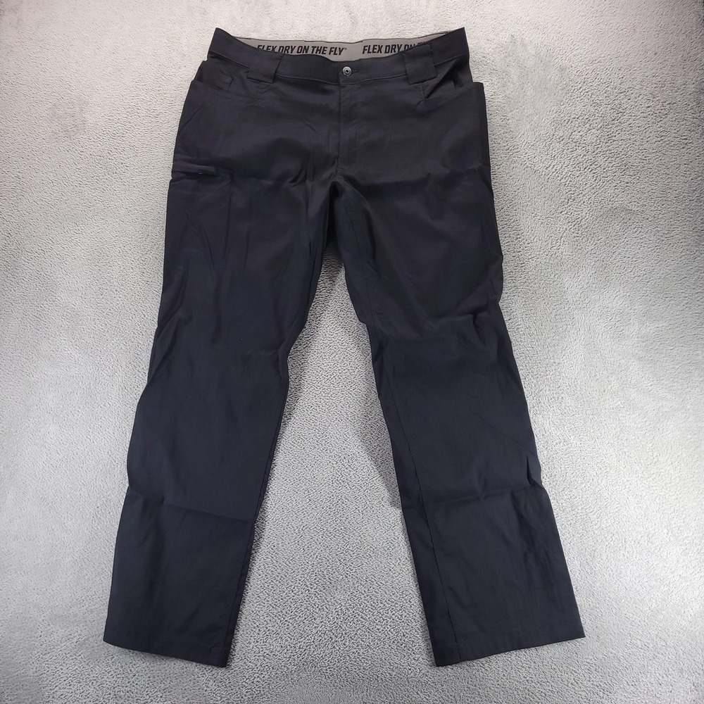 Duluth Trading Co Pants Mens 40x34 Black Flex Dry On The Fly Chino Travel Work